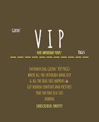 a sign that says vip on a brown background