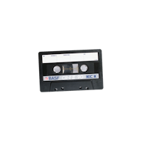 a black cassette on a black background
