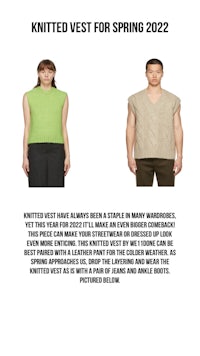 knitted vest for spring 2020