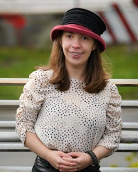a woman wearing a hat