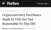 crypto currency purchases made in usd are not reported to the irs