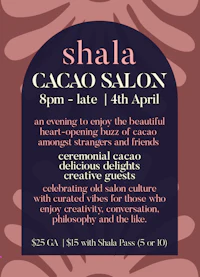 a flyer for shala cacao salon