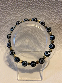 black and gold evil eye bracelet