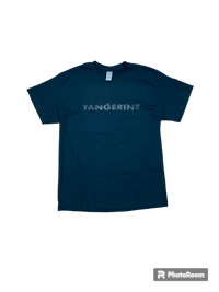 a dark blue t - shirt with the word tangerine on it