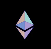 the ethereum logo on a black background