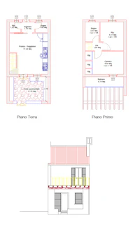 a drawing of a house with different floor plans