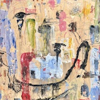 an abstract painting with a lot of colors