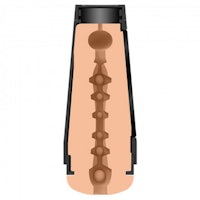 a view of the inside of a bottle with a skeleton inside