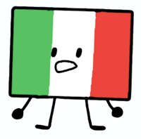 a cartoon character with the flag of italy