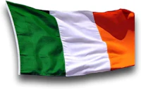an irish flag flying in the wind