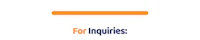 an orange and blue logo with the words for inquires