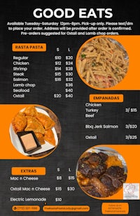the menu for good eats