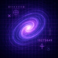 an image of a spiral galaxy with numbers on it