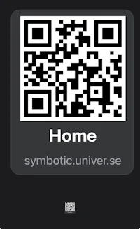 a black screen with a qr code that says home