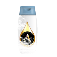 a bottle with a drop of water on it
