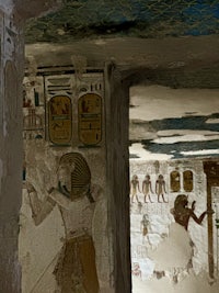egyptian pharaohs and egyptian pharaohs are painted on the walls