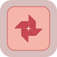 a pink square with an image of a pinwheel