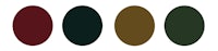 four different colors of surfboards on a white background