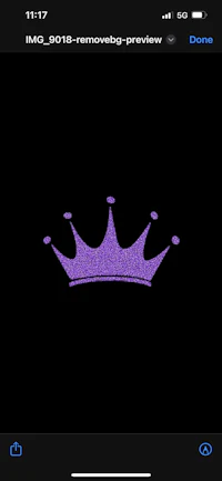 a purple crown on a black background