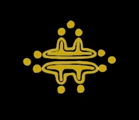 a golden star on a black background