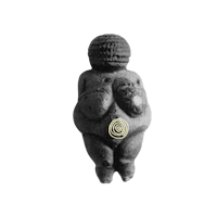 a statue of a woman with a golden ring around her neck