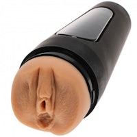a black sex toy with an open mouth