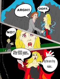 a comic strip with a woman and a man