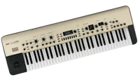 a white and black keyboard on a black background