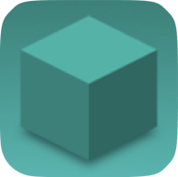 a blue cube icon on a white background