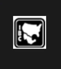 the ibc logo on a black background