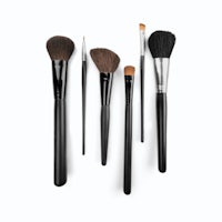 a set of makeup brushes on a white background