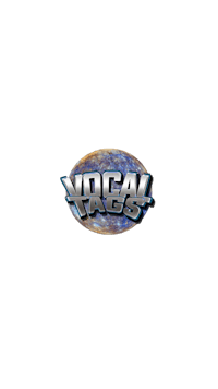 the logo for vocal tags on a black background