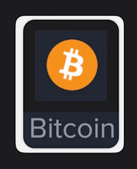a bitcoin sticker on a black background