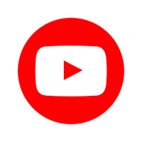 a red and white youtube logo on a black background
