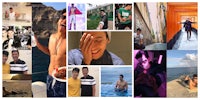 a collage of photos of a man and a woman