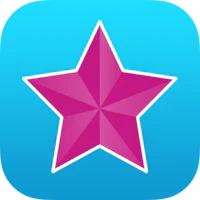 a pink star icon on a blue background