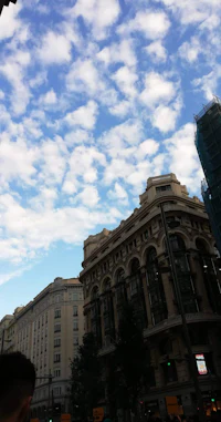 a blue sky with white clouds