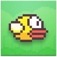 a pixelated image of a yellow bird on a green background