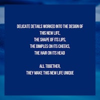 a blue background with a quote that says,'details worked into the design of this new life