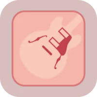 a pink square with a guitar icon on it