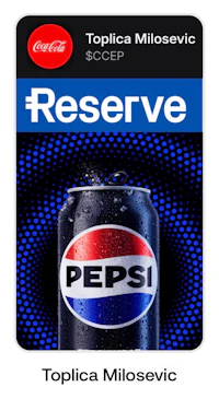 a bottle of pepsi with the word reserve on it