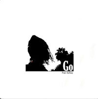 a silhouette of a man with dreadlocks and a palm tree