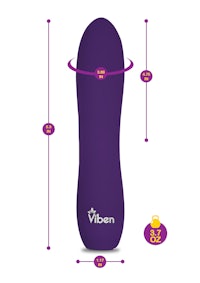 a purple vibrating toy with the word visen on it