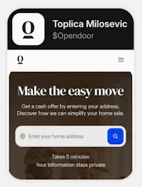 topica miloevi's home page on an iphone