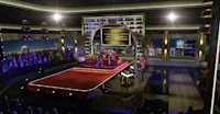 an image of a stage with lights and a stage in the background