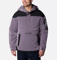 men's columbia anorak jacket in purple and black