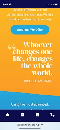 a mobile app with the text, whoever changes lives changes the world