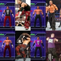 wwe wrestlers in different poses