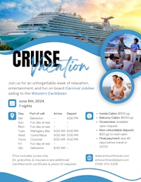 cruise vacation flyer template
