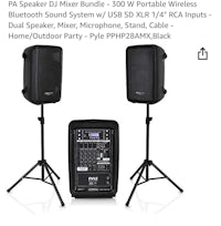 speaker dj bundle with speakers and stands
